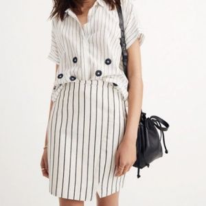 New! Madewell Wrap Mini Skirt in Stripe